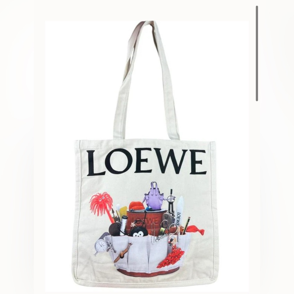 Loewe Illustrated White Tote Bag